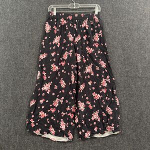 Alice + Olivia Willis Pajama Style Pants Women's 4 Black Floral Wide Leg Cropped